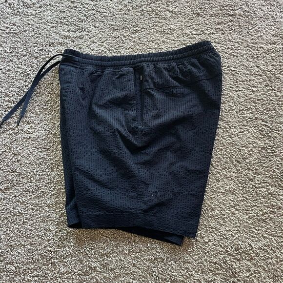 Lululemon Bowline Shorts Seersucker True Navy Blue 8” Linerless Mens Size Large - Picture 3 of 8